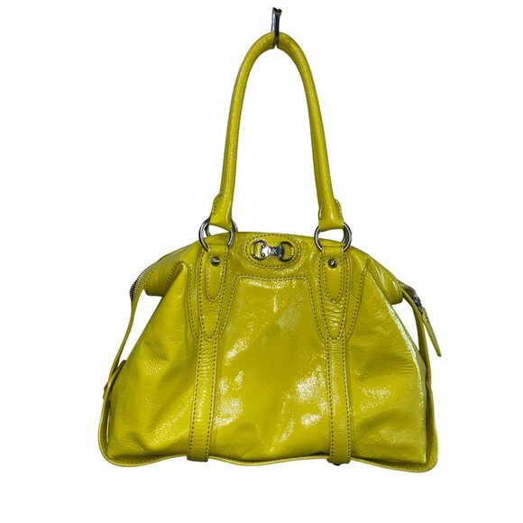Michael Kors Yellow Patent Leather Satchel Bag With Silver Hardware & Matching W - Picture 3 of 15